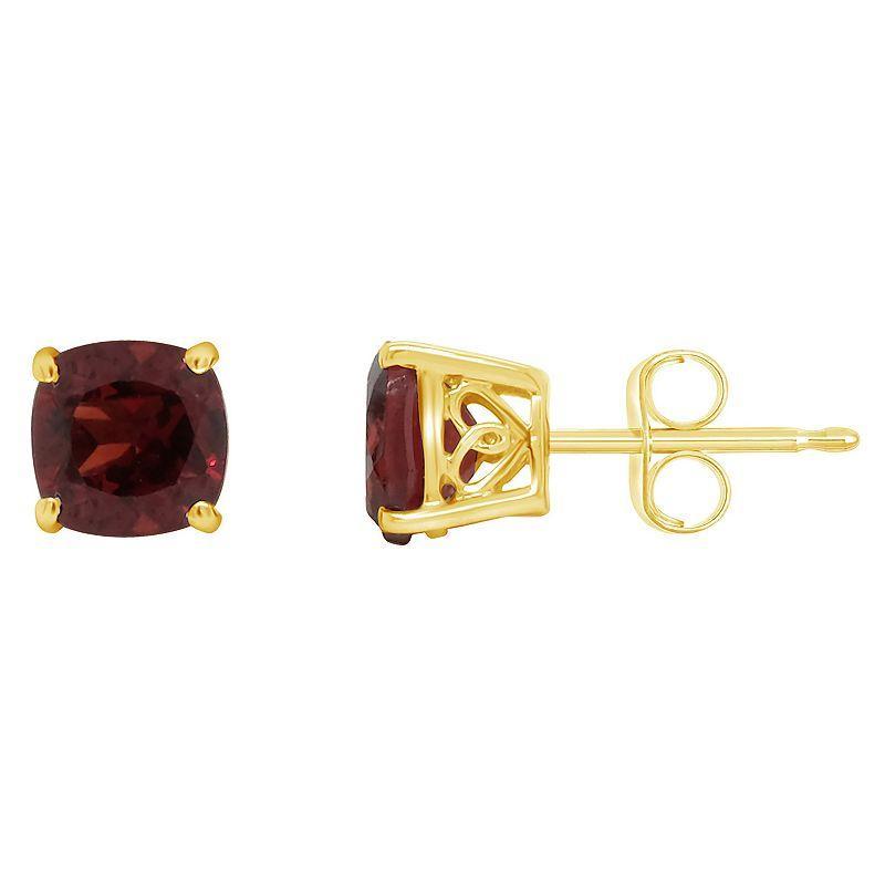 Alyson Layne 14k Gold Cushion Garnet Stud Earrings, Womens, 14k White Gold Product Image