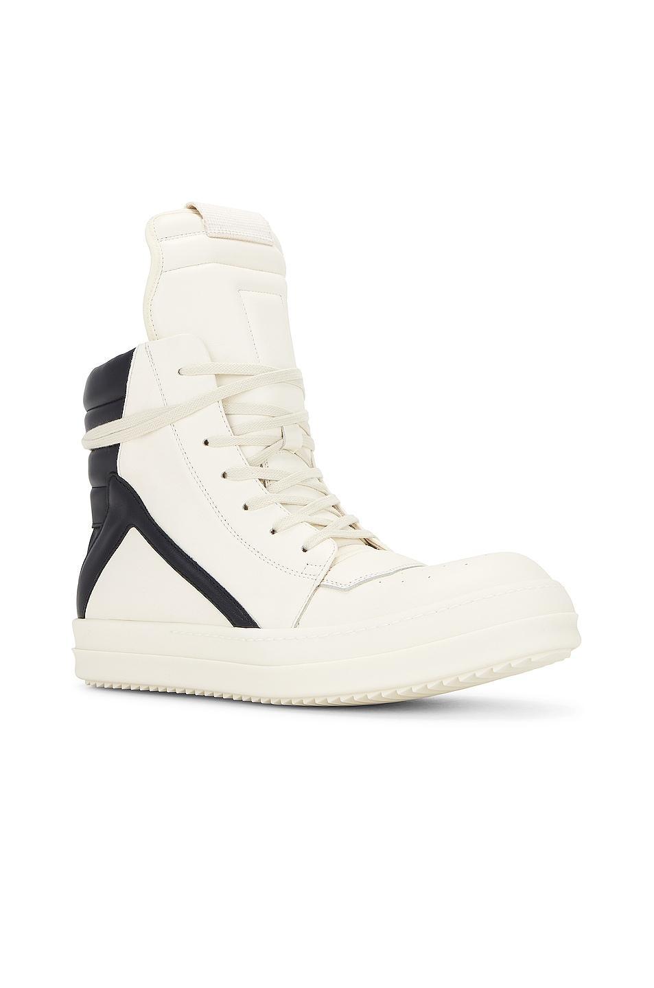 Rick Owens Geobasket Sneaker in White Product Image