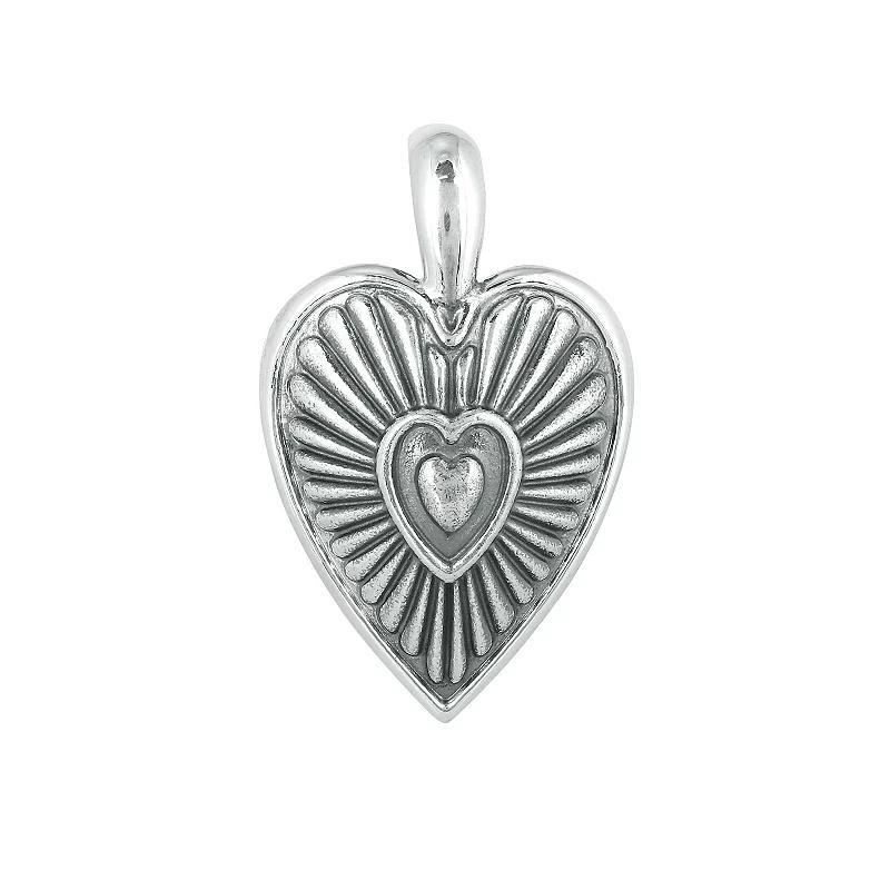 Southwest Spirit Sterling Silver Bold Heart Pendant, Womens Product Image