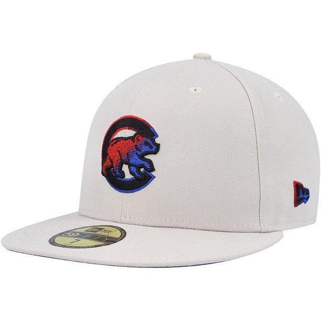 Mens New Era Khaki Chicago Cubs Stone Dim Undervisor 59FIFTY Fitted Hat Product Image