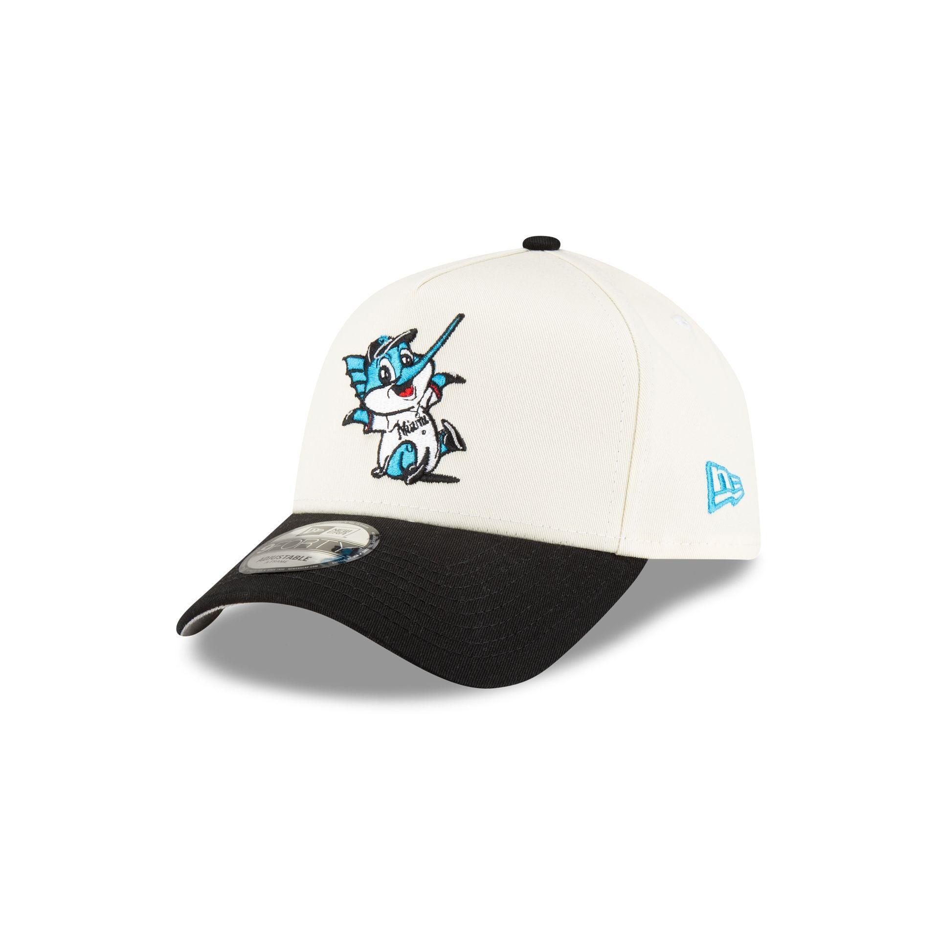 Miami Marlins Mini Mascot 9FORTY A-Frame Snapback Hat Male Product Image