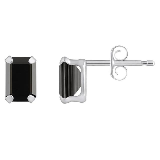 Celebration Gems 10k Gold Emerald Cut Onyx Stud Earrings, Womens, Black Product Image