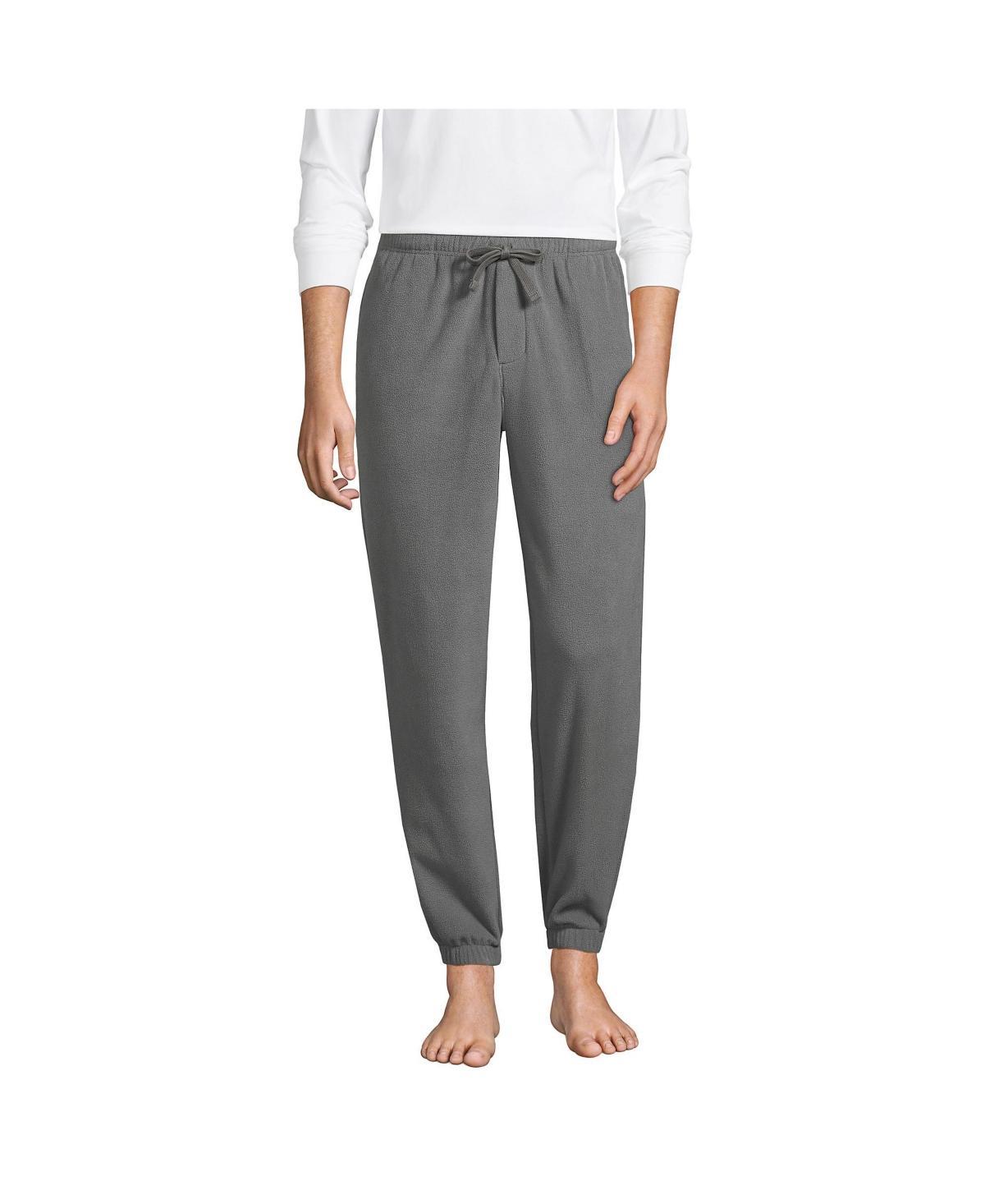 Mens Lands End Fleece Lounge Jogger Pants Grey Product Image