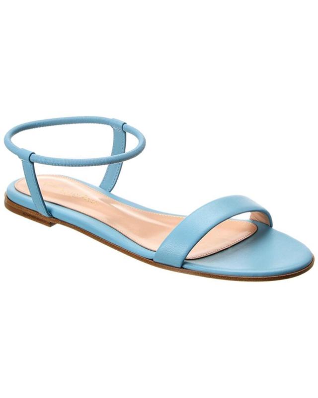 GIANVITO ROSSI Jaime Leather Sandal In Blue Product Image