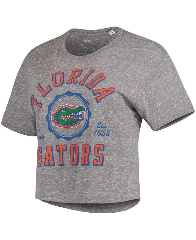 Womens Pressbox Gray Florida Gators Bishop Tri-Blend Knobi Crop T-Shirt Product Image