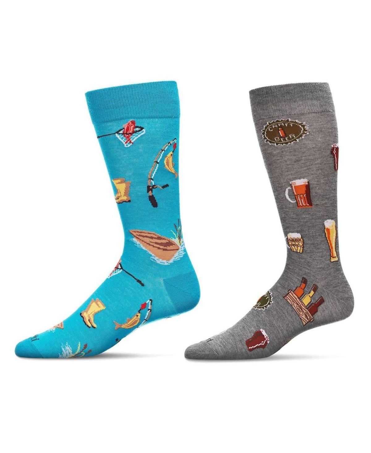 MeMoi Mens Crew Sports Assortment Socks, Pair of 2 Product Image