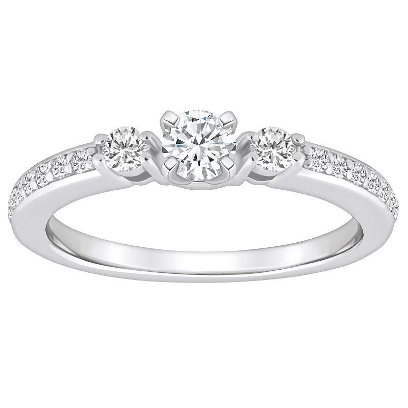 Alyson Layne 14k Gold 1/2 Carat T.W. Diamond Round Cut Engagement Ring, Womens White Product Image