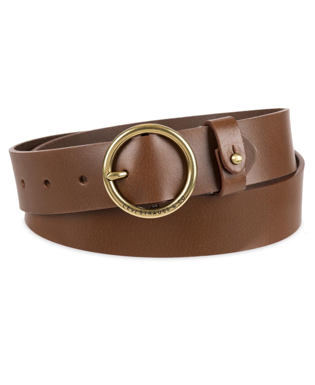 Levi's® Statement Circle Buckle Fashion Belt, Tan Product Image