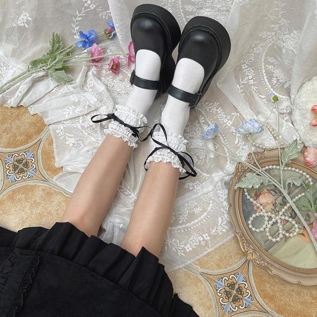 Ribbon Lace Trim Socks (Various Designs) Product Image