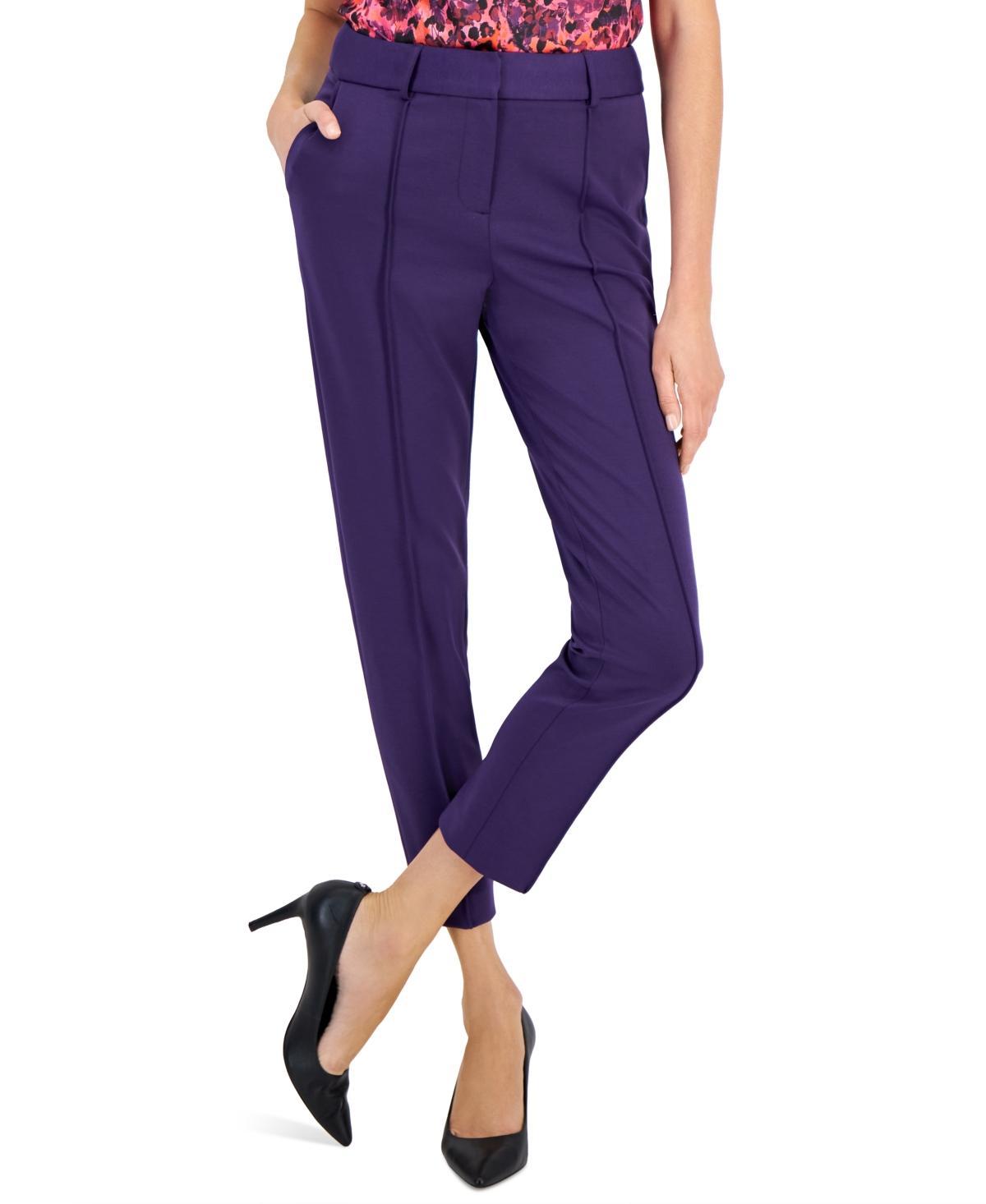 Tahari Asl Womens Piped-Seam Slim Ankle Pants Product Image