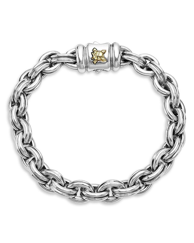 Lagos Mens 18K Yellow Gold & Sterling Silver Anthem Double Link Chain Bracelet - 100% Exclusive Product Image