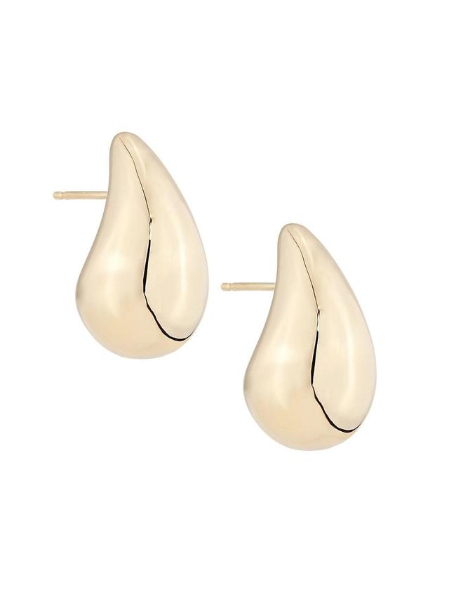 Womens 14K Yellow Gold Teardrop Stud Earrings Product Image