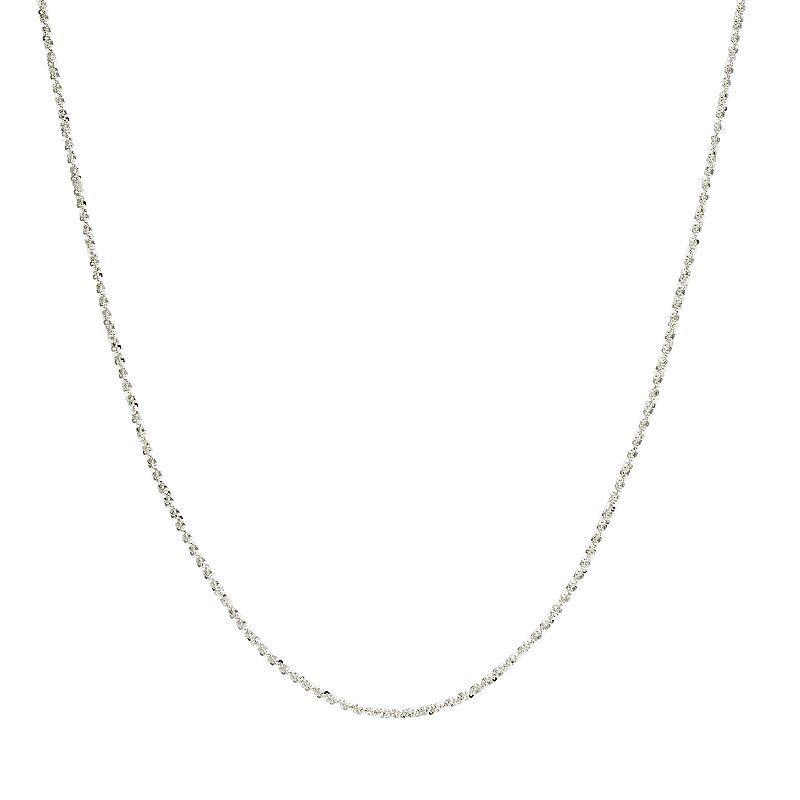 PRIMROSE Sterling Silver Sparkle Chain Necklace, Womens Grey Product Image