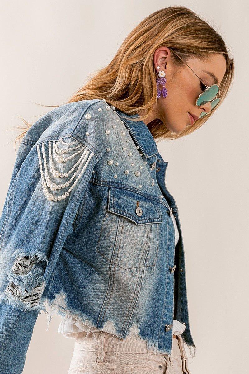 Little Miss Priss Pearly Denim Jacket* Product Image