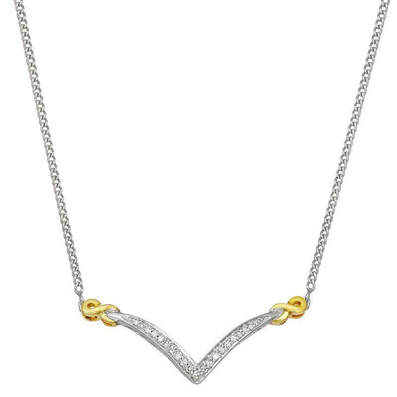 1/8 Carat T.W. Diamond Infinity Chevron Necklace, Womens, Sterling Product Image