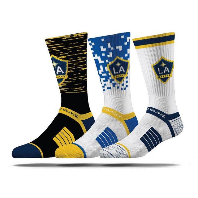 Mens Strideline LA Galaxy Premium 3-Pack Knit Crew Socks Set Product Image