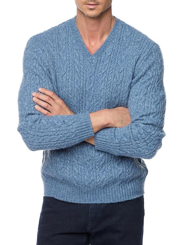 Mens Anson V-Neck Cable-Knit Sweater Product Image