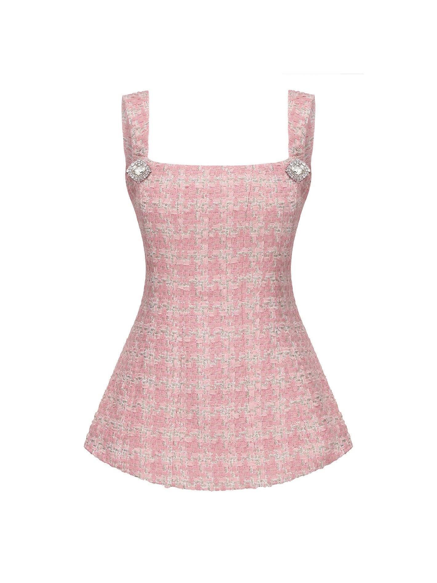 Anabella Bow Top (Pink Checkered) Product Image