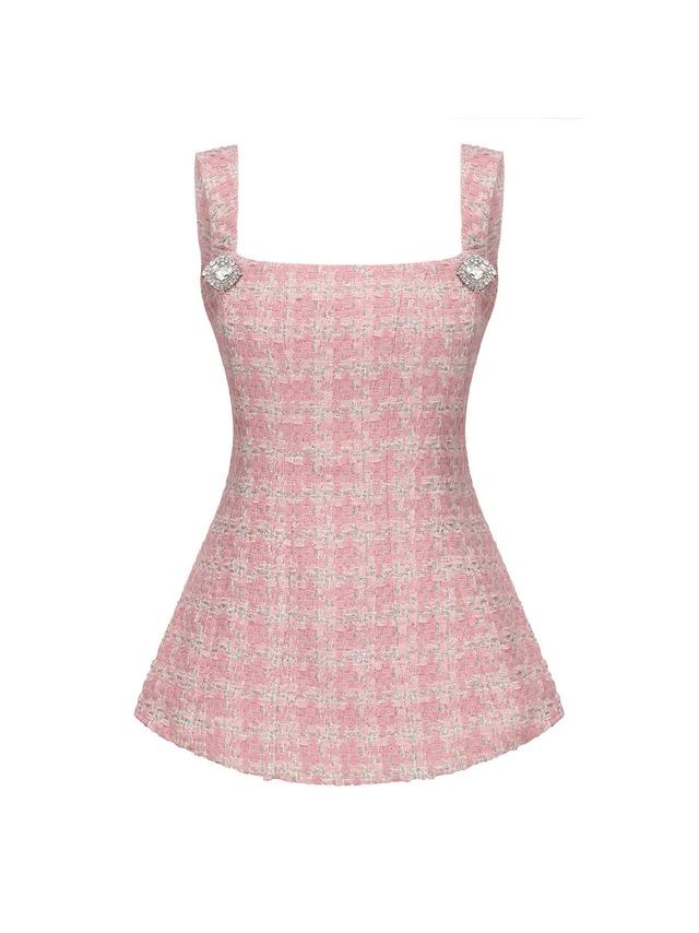 Anabella Bow Top (Pink Checkered) Product Image