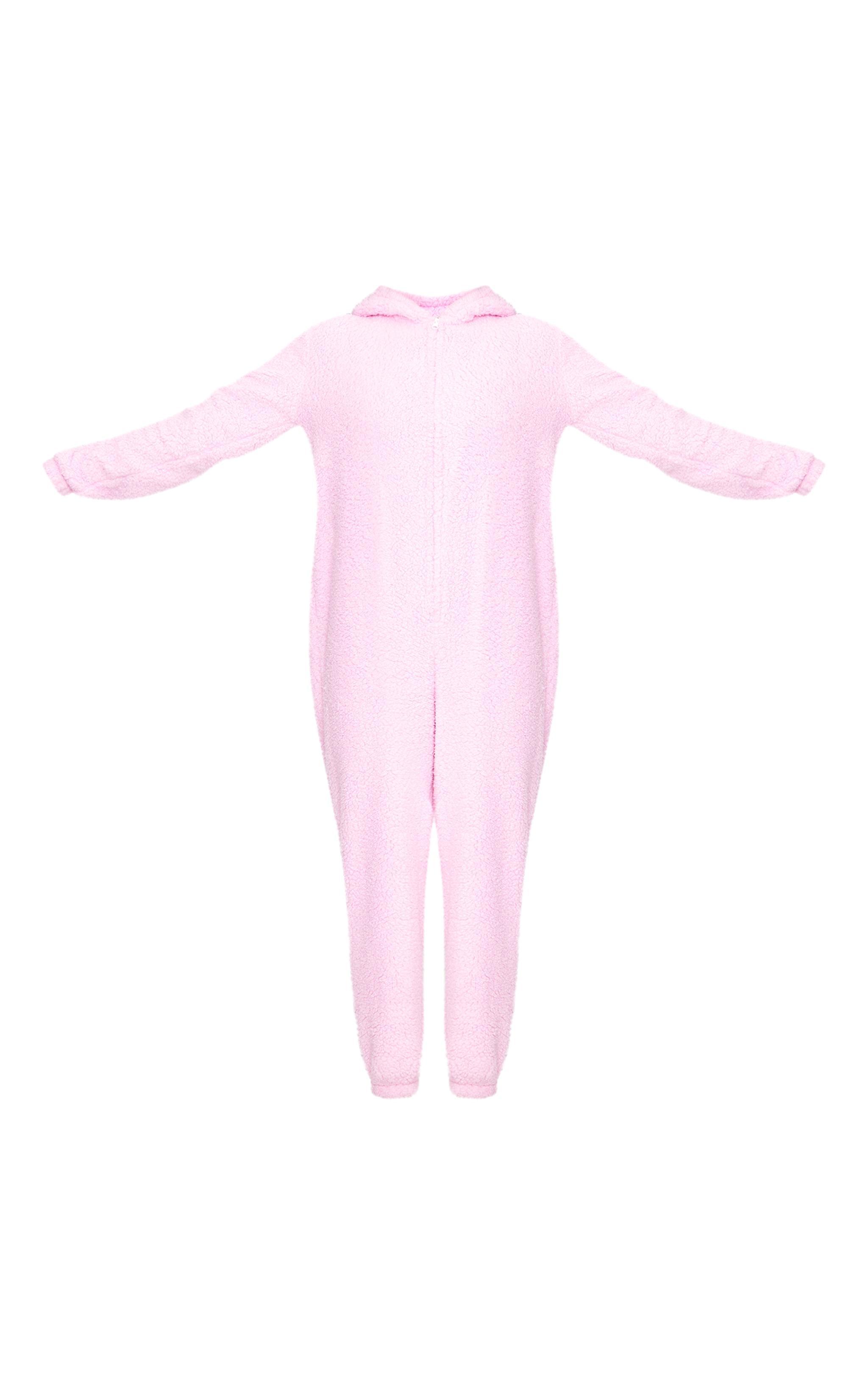 Pink Hooded Fleece Onesie Product Image