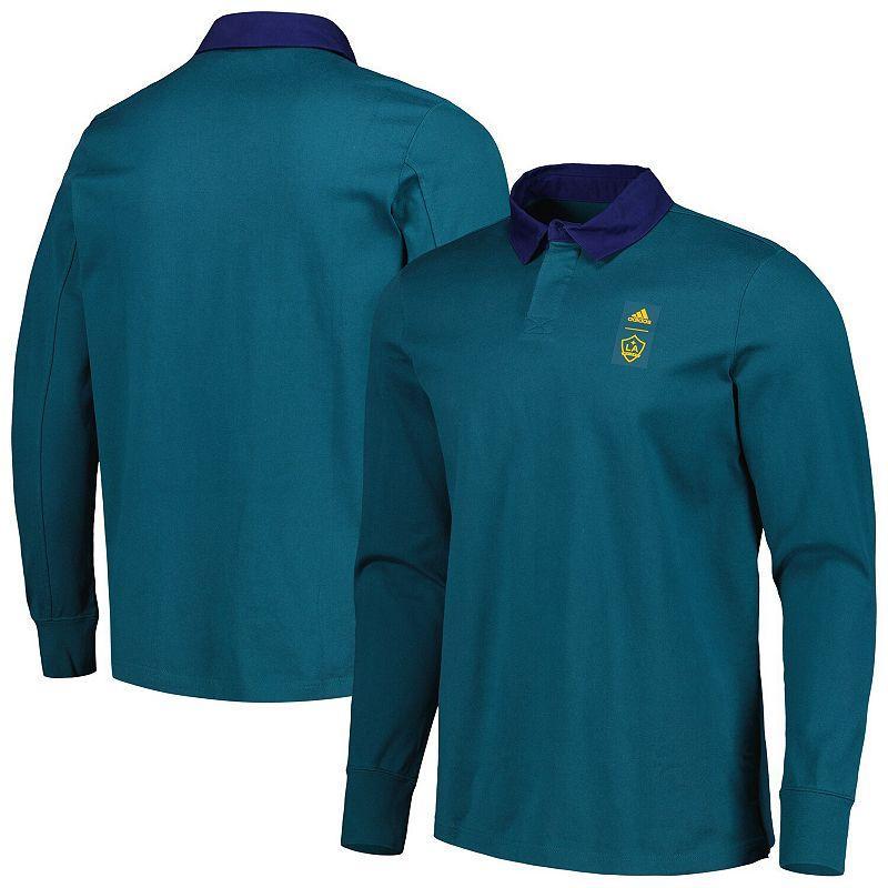 Mens adidas 2023 Player LA Galaxy Travel Long Sleeve Polo Product Image