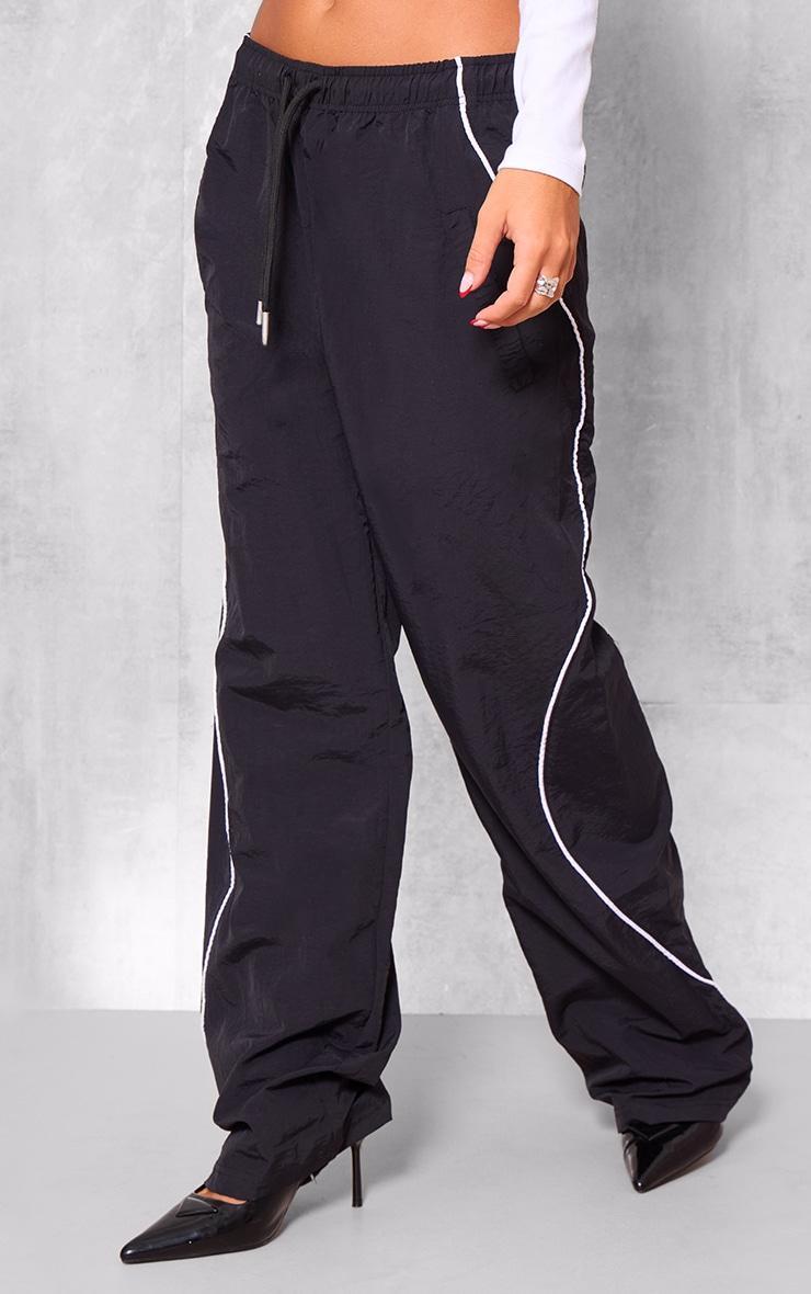 Black Shell Side Stripe Track Pants Product Image