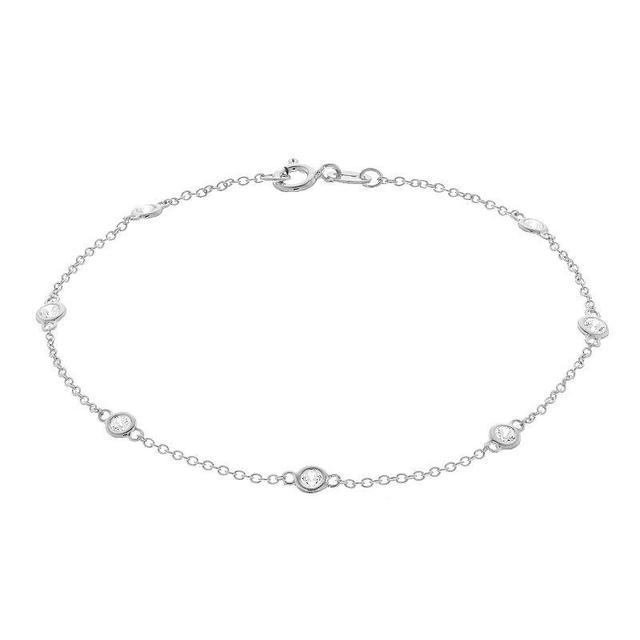 Rosabella Sterling Silver Cubic Zirconia Station Bracelet, Womens Product Image