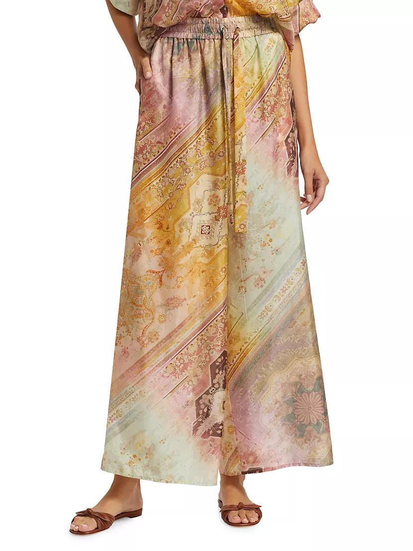 Tallow Printed Silk Wide-Leg Pants Product Image