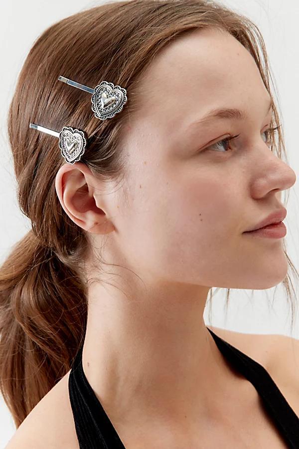 Western Heart Slide Barrette Set Womens at Urban Outfitters Product Image