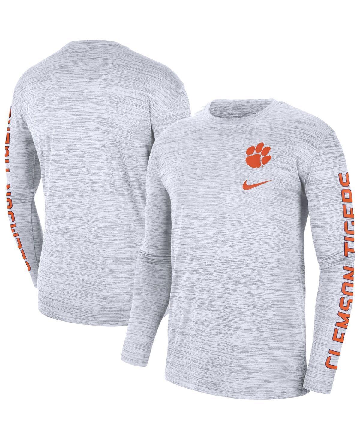 Mens Nike White Clemson Tigers Velocity Legend Team Performance Long Sleeve T-shirt Product Image