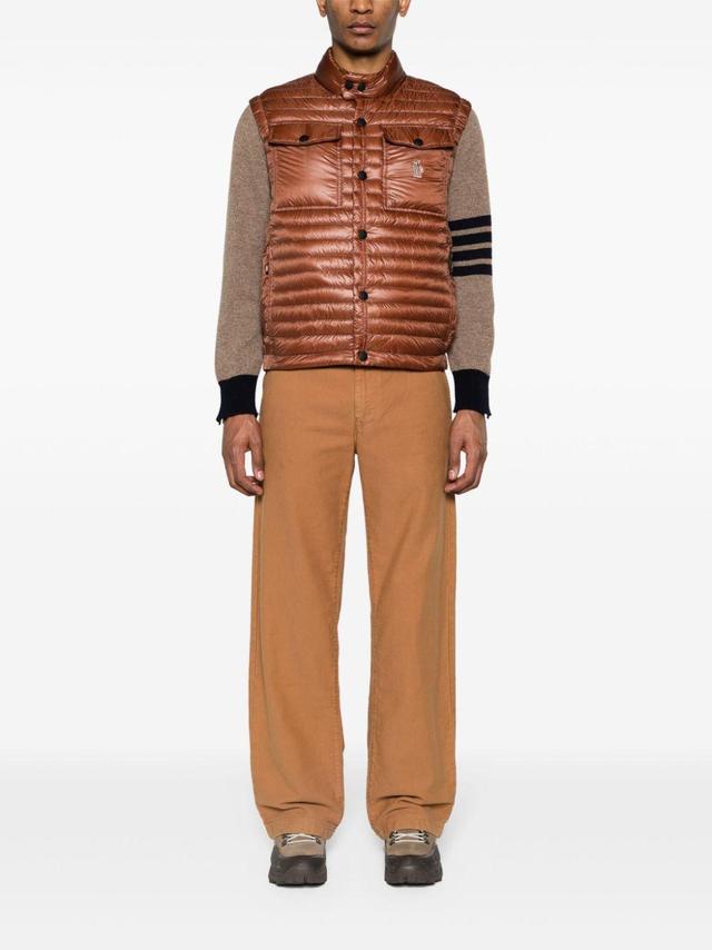 MONCLER Ollon Down Vest Red In Brown Product Image