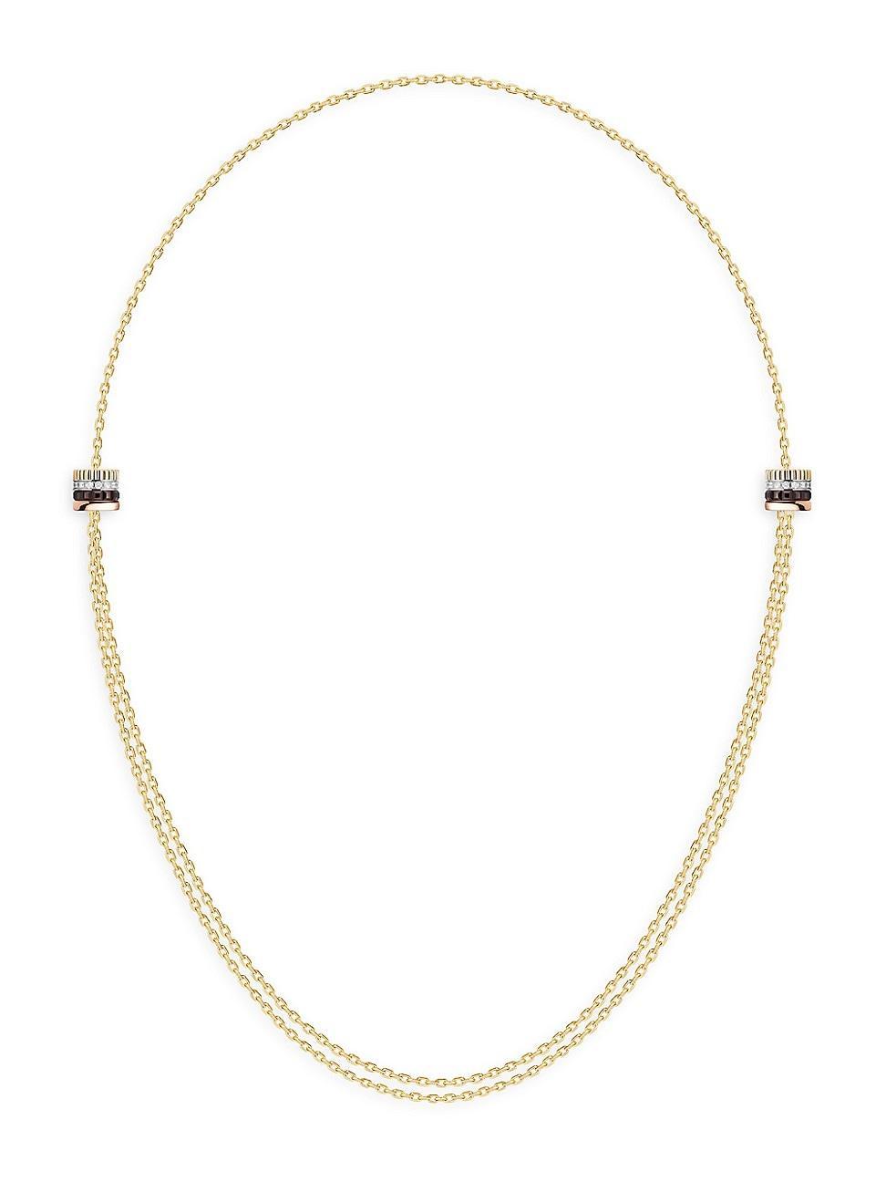 Womens Quatre Classique 18K Gold & Diamond Chain Necklace Product Image