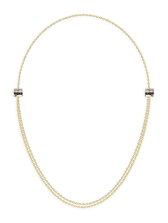 Womens Quatre Classique 18K Gold & Diamond Chain Necklace Product Image