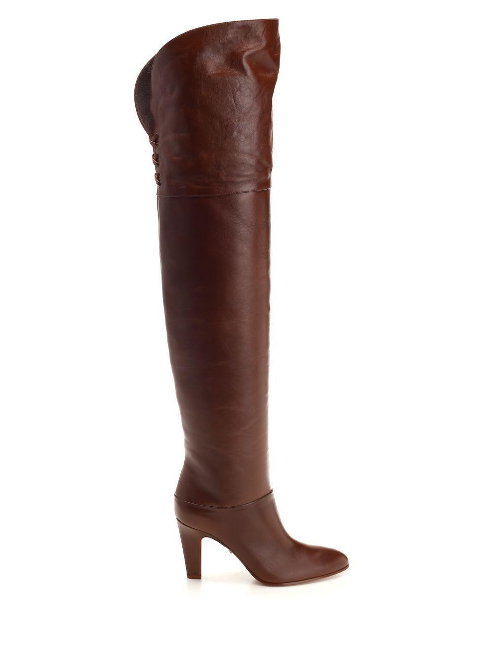 CHLOÉ Eve Over-the-knee Boots In Purple Product Image