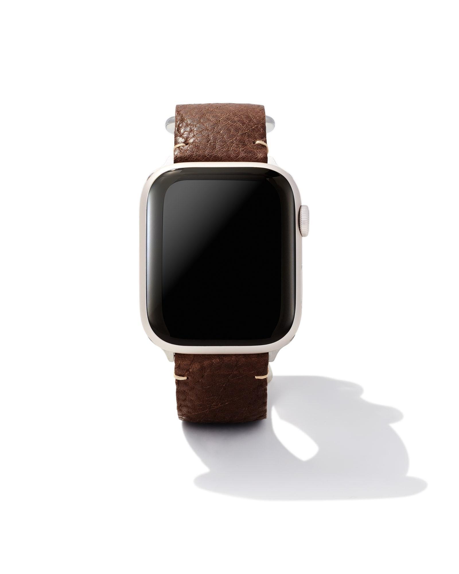 Grey Leather Watch Band in Birch Product Image