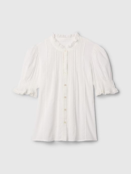 Pintuck Ruffle Shirt Product Image