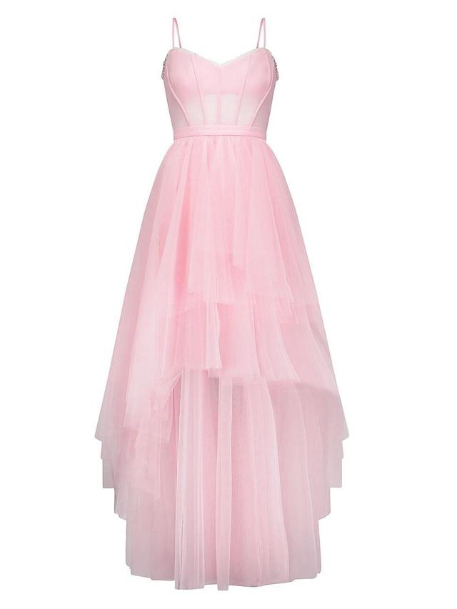 Womens Tiered Tulle Corset Gown Product Image