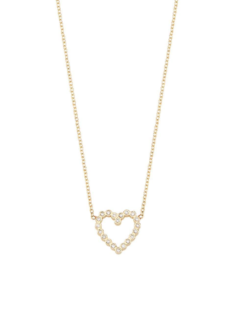 Zo Chicco 14K Gold Diamond Heart Pendant Necklace Product Image