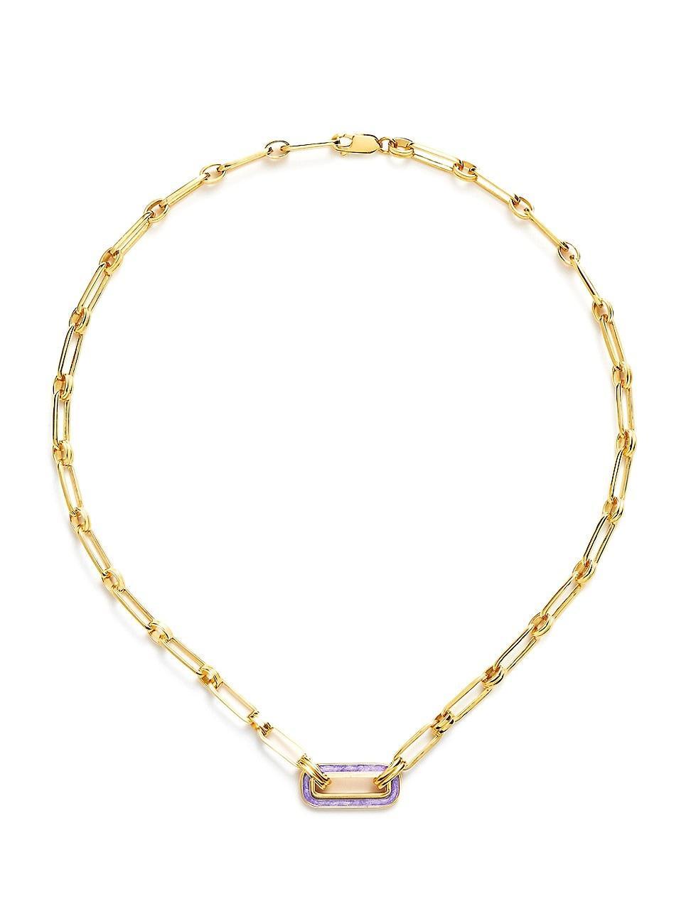 Womens Enamel Haze 18K Gold-Plate & Enamel Necklace Product Image