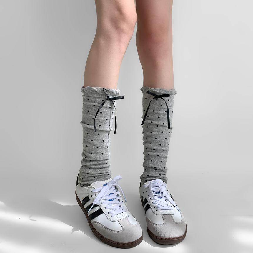 Dotted Bow Accent Leg Warmers Product Image