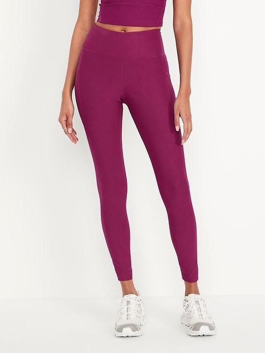 High-Waisted PowerSoft Rib Leggings Product Image