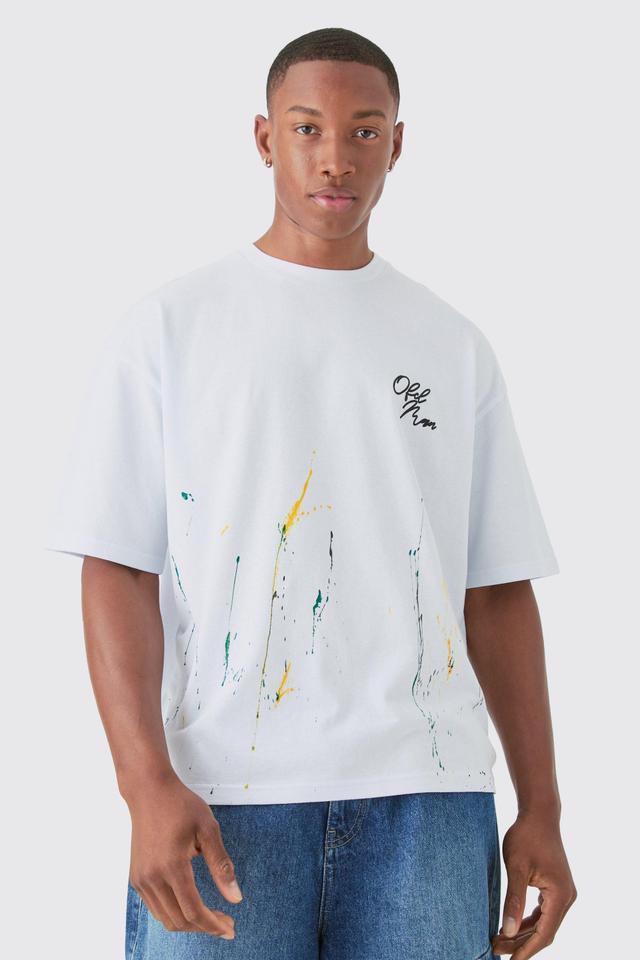 Oversized Boxy Paint Splatter T-shirt | boohooMAN USA Product Image