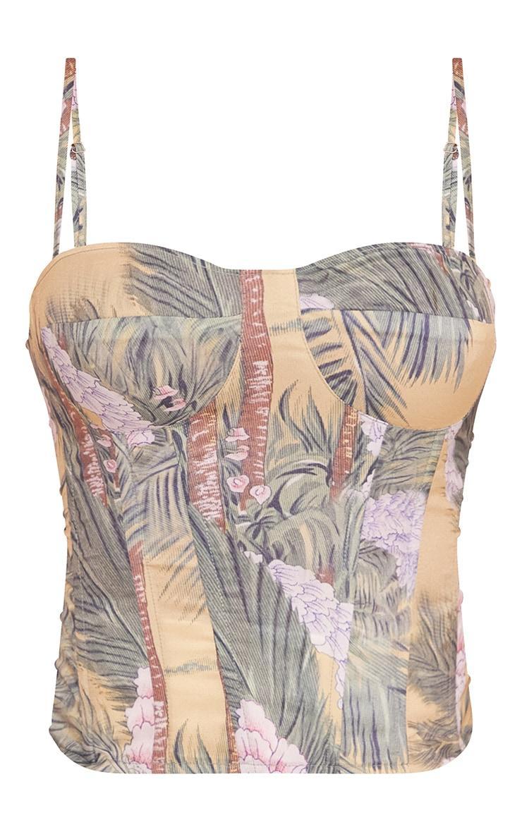 Multi Print Structured Corset Top Product Image