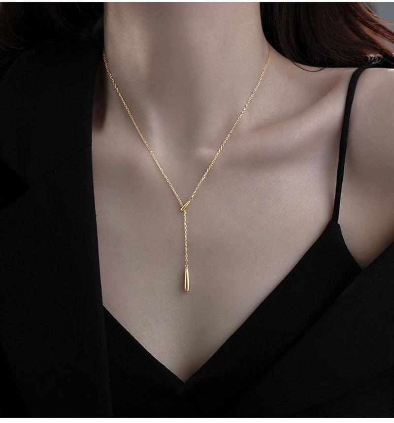 Droplet Alloy Lariat Necklace Product Image