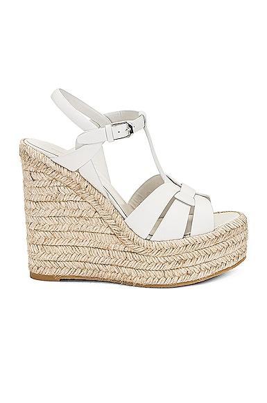 Saint Laurent Tribute Espadrille Wedge in Cream Product Image