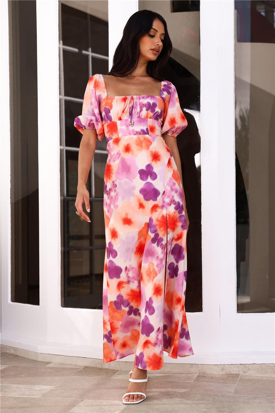 Loving Uniqueness Short Sleeve Maxi Dress Purple Product Image