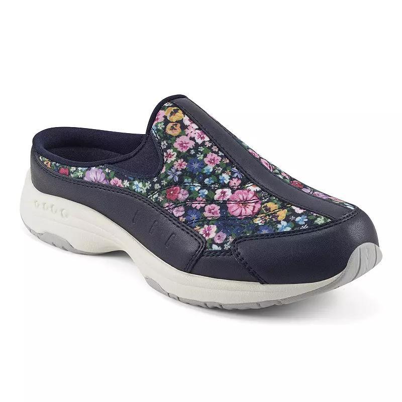 Easy Spirit Traveltime Womens Fashion Mules Blue Team Floral Product Image