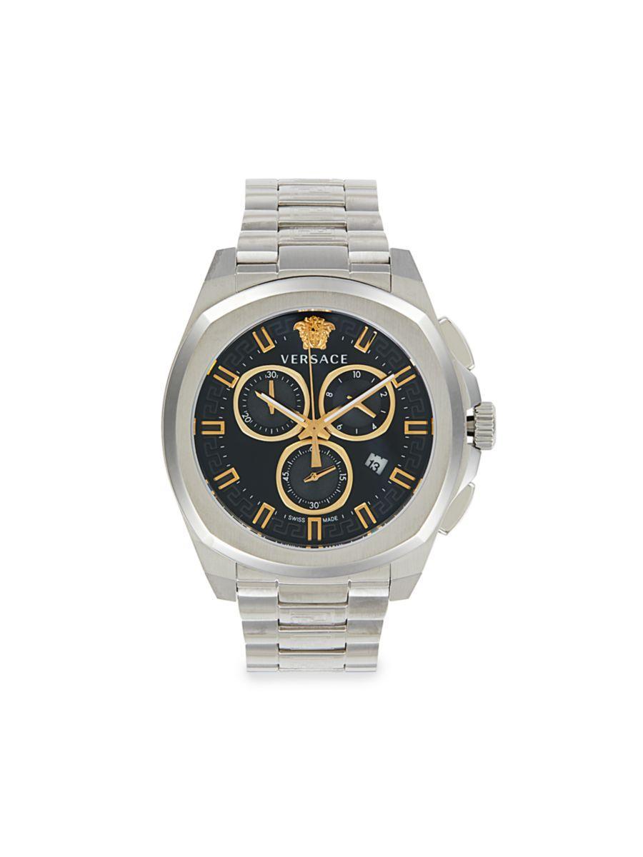 Men's Geo Chrono 43mm Stainless Steel Bracelet Watch In Sapphire Product Image