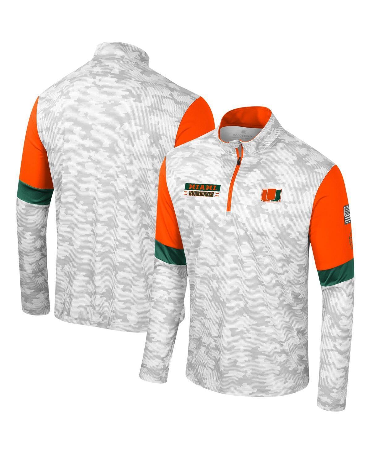 Mens Colosseum Camo Miami Hurricanes Oht Military-Inspired Appreciation Tomahawk Quarter-Zip Windshirt Product Image