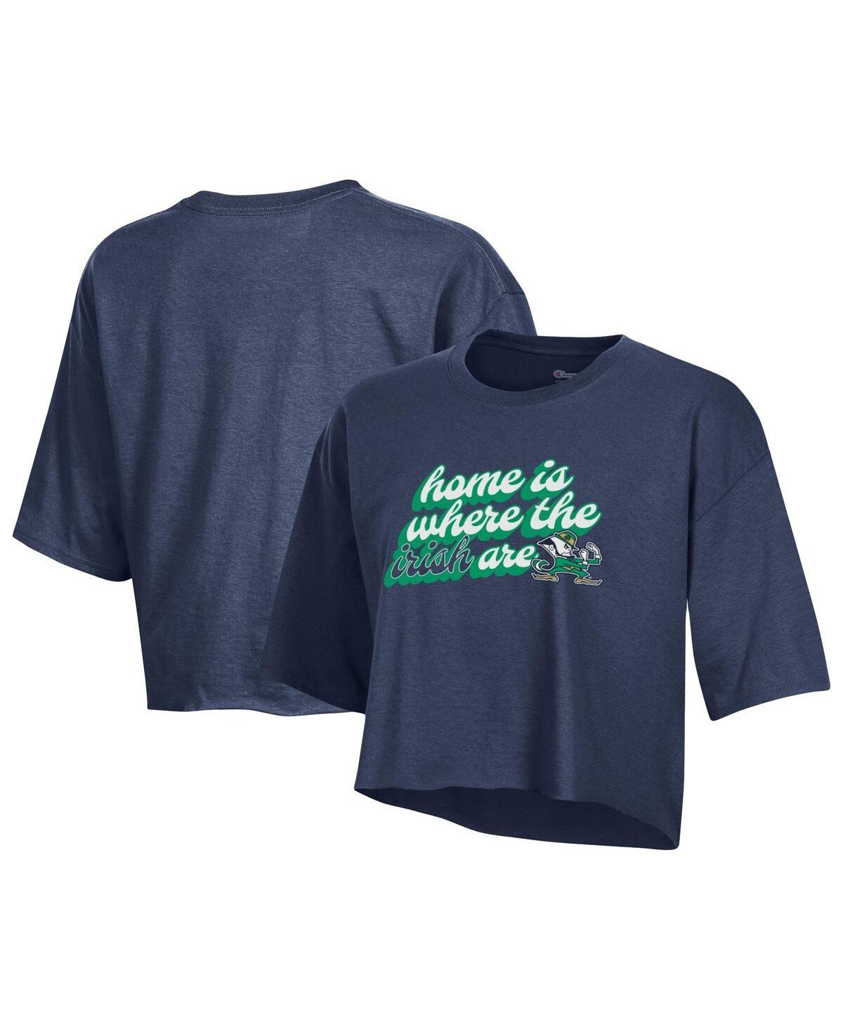 Womens Champion Navy Notre Dame Fighting Irish Boyfriend Cropped T-shirt Product Image